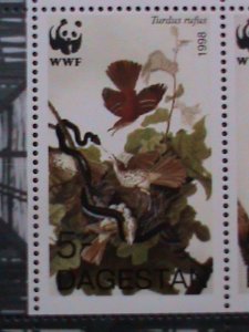 ​RUSSIA-1998 -WWF-WORLD WILD FUND-BEAUTIFUL LOVELY BIRDS -MNH-SHEET VERY FINE