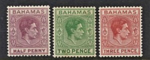 STAMP STATION PERTH Bahamas #154-156 KGVI Definitive  MNH CV$6.00