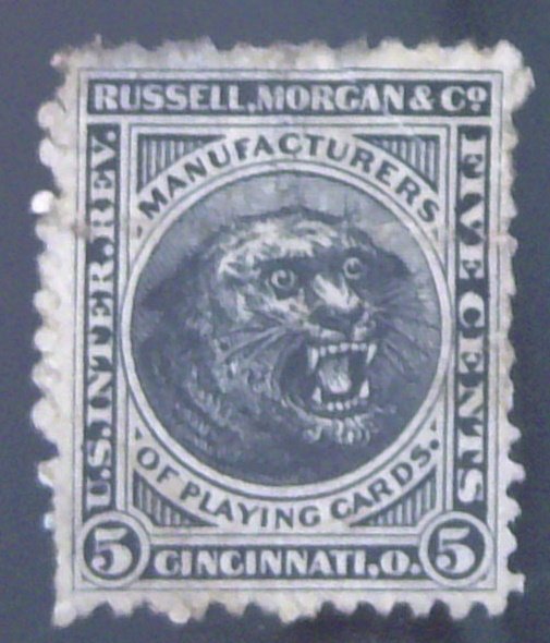 Scott #RU16d - 5c Black - Wmk 191R - Russell, Morgan & Co.