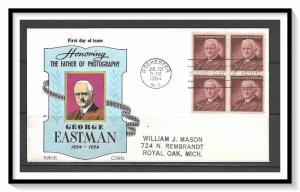 US #1062 George Eastman Block Fluegel Cachet FDC