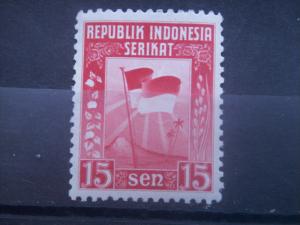 INDONESIA, 1950 MNH 15s, Flag  Scott 333