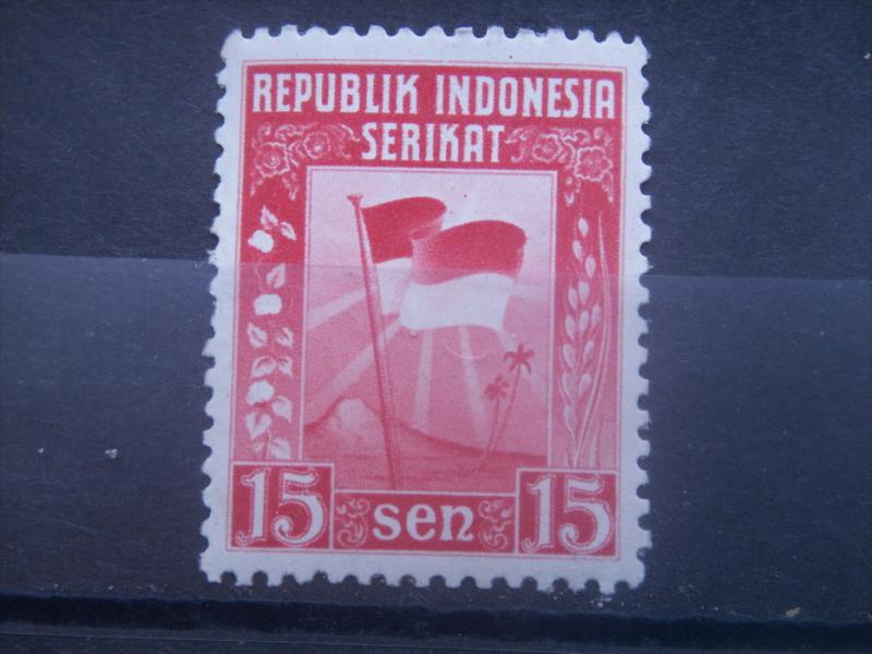 INDONESIA, 1950 MNH 15s, Flag  Scott 333