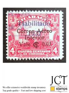 STAMP FROM NICARAGUA YEAR 1937. SCOTT C177. USED. OVERPRINTED.