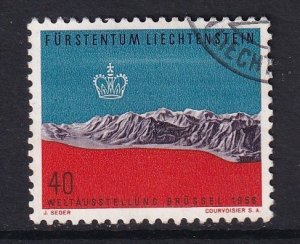 Liechtenstein  #325  used  1958  world fair 40rp