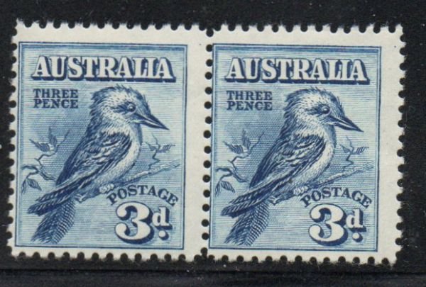 Australia Sc 95 1928 3d Kookaburra stamp pair mint