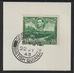 Br GUIANA 1938 KG6  24c on piece with MADAME JOSEPH  POSTMARK