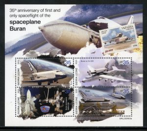 SIERRA LEONE 2023 35th ANNIVERSARY FLIGHT OF SPACEPLANE BURAN  SHEET MINT NH