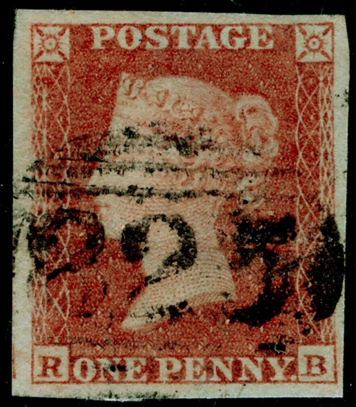 SG8, 1d red-brown PLATE 167, FINE USED. Cat £55. 4 MARGINS. RB 