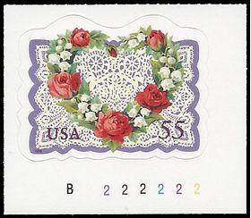 #3275 55c Love Heart & Flowers P# 1999 Mint NH