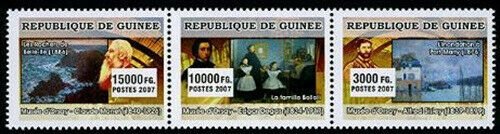 HERRICKSTAMP NEW ISSUES GUINEA Museum of Orsay Strip of 3 Different