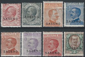 1923 Saseno 8v. mc. MNH Sassone n. 1/8