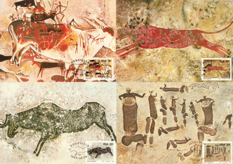 South Africa - 1987 Rock Paintings Maxi Card Set SG 616-619