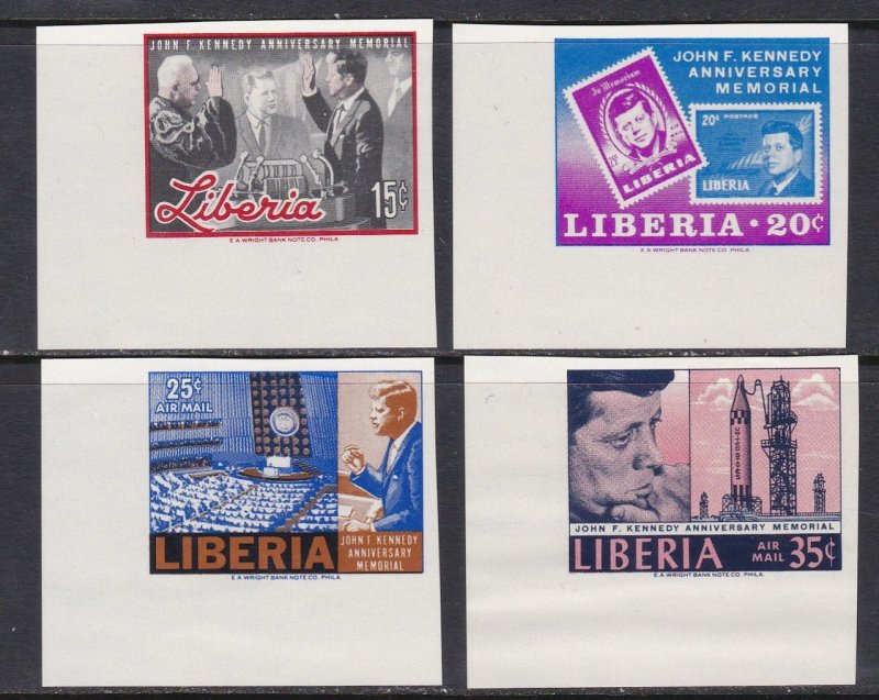 Liberia # 447-448, C173-175, John F. Kennedy, Imperf & Souvenir Sheet, NH, 1/2