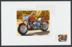 HARLEY FATBOY = TOP CARD Souvenir Part of picture stamp Sheet Canada 2014 p75t03