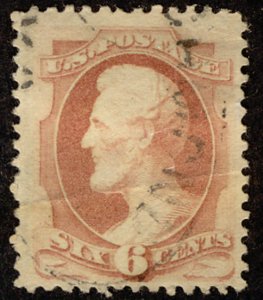 US #186 VF JUMBO, used, HUGE margins at sides and top, faint crease, faint ca...