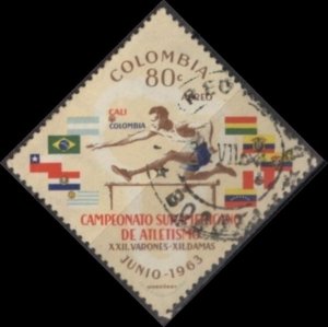 Colombia C451 (used) 20c So. Amer. Athletic Championships: hurdles (1963)