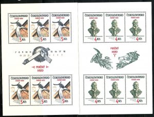 Czechoslovakia Sc 2466-7 NH Minisheets of 1983 - Prague Castle - Art