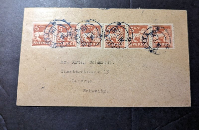 1925 Sweden Cover to Lucerne Switzerland Arthur Schmildi