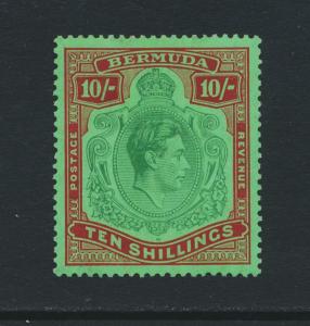 BERMUDA 1937 10sh +CERTIFICATE, VF MLH SG#119 (SEE BELOW) 