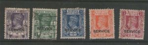 Burma 1946 KGVI Official Sc O29-O33 FU