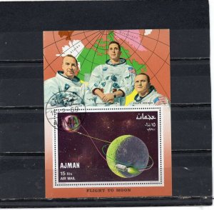 AJMAN 1968 SPACE RESEARCH/APOLLO VIII S/S PERF. CTO