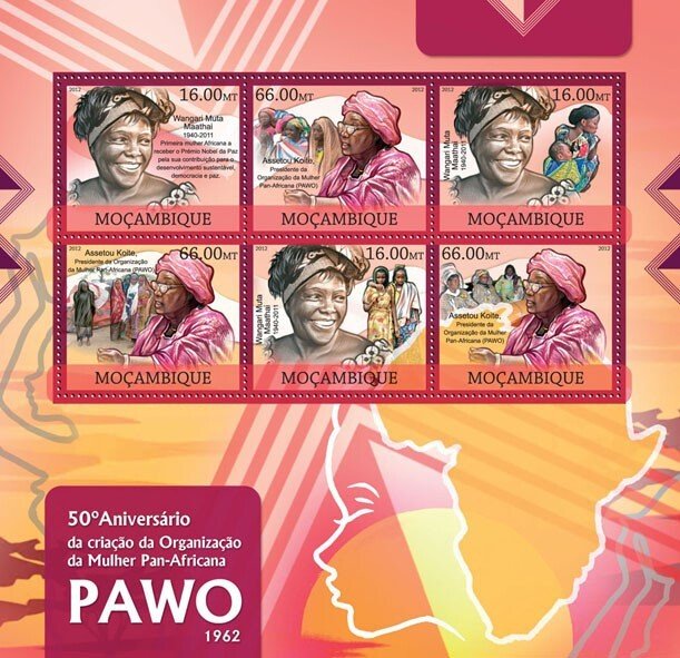 MOZAMBIQUE - 2012 - Pan African Womens Org - Perf 6v Sheet - Mint Never Hinged