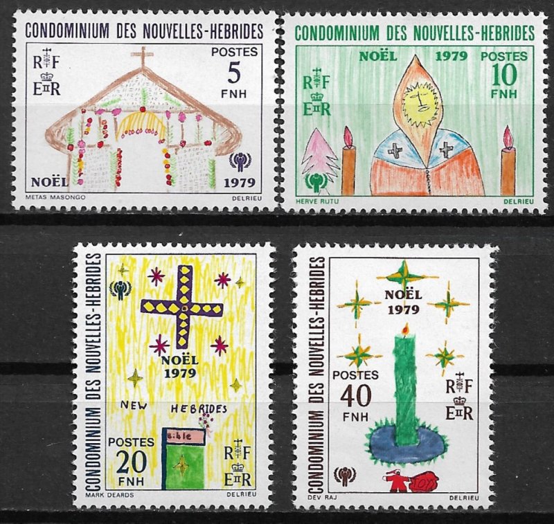 1979 New Hebrides Sc292-5 Christmas: Intl. Year of the Child C/S MNH