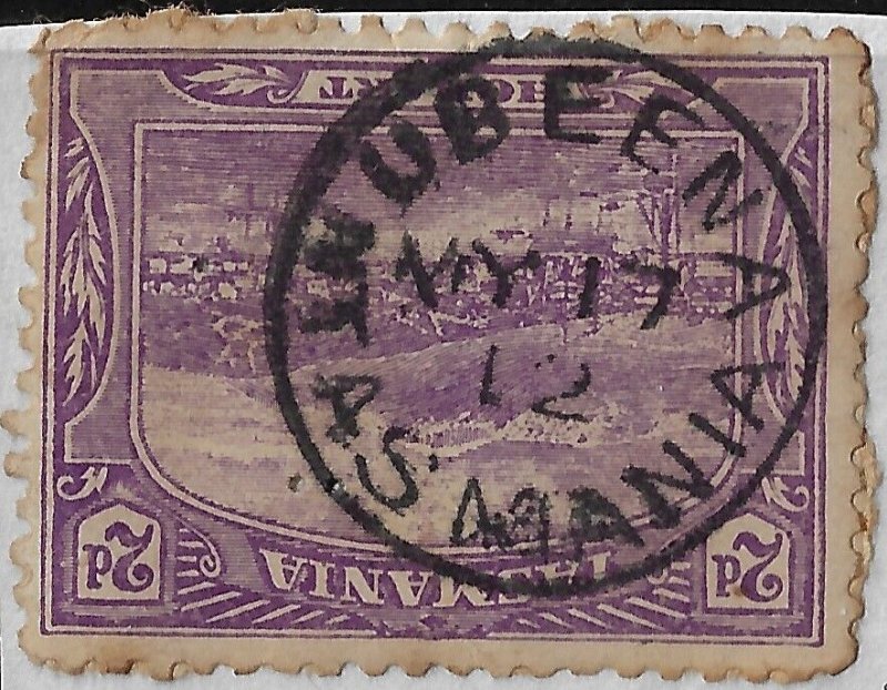 Tasmania NUBEENA 1912 CDS on 2d violet, sg 251f (bright reddish violet)   (aa441