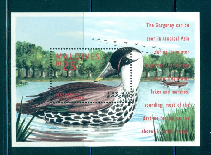 Birds - Maldive Is. - Sc# 2040. 1995 Ducks MNH Souv. Sheet. $5.50.