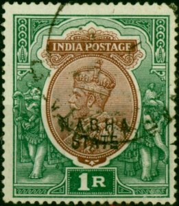 Nabha 1913 1R Red-Brown & Deep Blue-Green SG58 Fine Used (3)