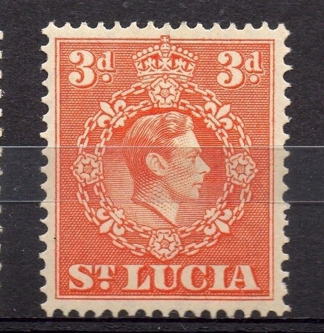 St Lucia 1938 GVI Early Issue Fine Mint Hinged 3d. 082846