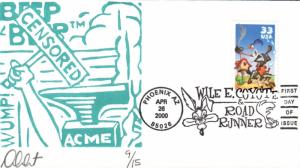 #3391 Wile Coyote - Roadrunner Curtis FDC