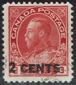 CANADA 1926 KGV 2 CENTS ON 3C USED