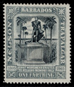 BARBADOS EDVII SG145, ¼d black & grey, M MINT. Cat £15.