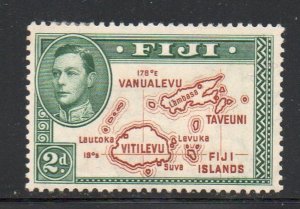 Fiji Sc120 1938 2d George VI & Map stamp mint