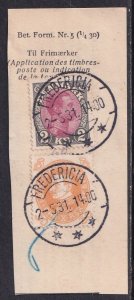 Denmark 1931, 1925 Sc 129, 217 King Christian X  Stamp On Piece