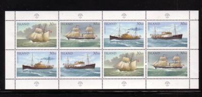 Iceland Sc745 ships stamp sheet of 8 NH