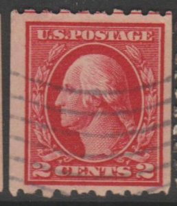 U.S. Scott #411 Coil Washington Stamp - Used Single - IND