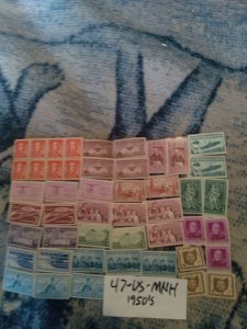 47 USA Commemorative Stamps Unused Mint MNH OG Vintage: 1950s Lowest Price Anywh
