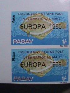 ​PABAY-1969-EUROPA-FISHES-EMERGENCY STRICK - INTERNATIONAL MAIL IMPERF PAIRS