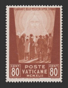 VATICAN CITY STAMP. SCOTT # 78. YEAR 1942. UNUSED.