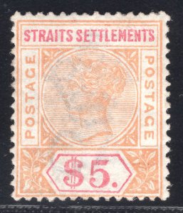 MOMEN: MALAYA STRAITS SETTLEMENTS SG #105 1898 UNUSED £450 LOT #67157*