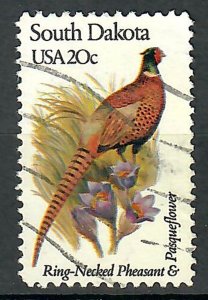 1993 South Dakota Birds and Flowers used single - perf 10.5 x 11