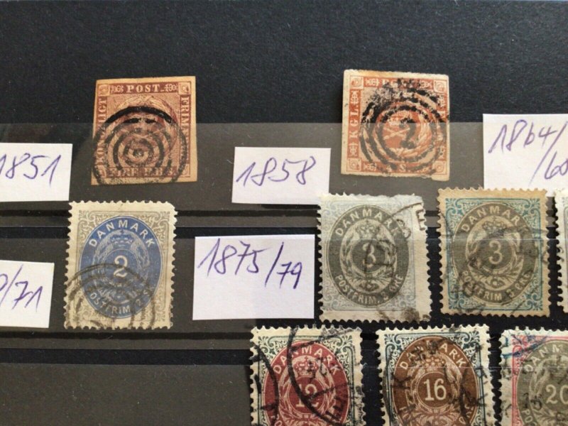 Denmark 1851 to 1902 used stamps A12807