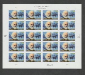 U.S. Scott #4124 Literary Arts - Longfellow Stamps - Mint NH Sheet - LL Plate