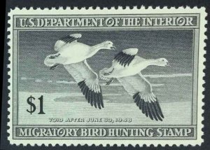 MOMEN: US STAMPS #RW14 BLACK DUCK MINT OG NH $55 LOT #73952-5