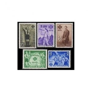 Romania B50-B54,lightly hinged. Boy Scouts 1935. Sea, Land,Girl scouts.Carol II.