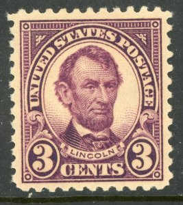 USA 1923 Fourth Bureau 3¢ Lincoln Perf 11 Scott 555 Mint G206