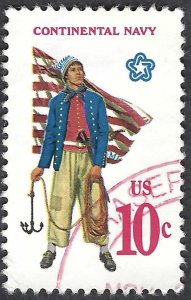 United States #1566 10¢ Revolutionary War Uniforms - Continental Navy Used.