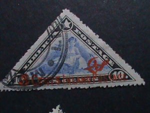 ​LIBERIA 1909 - 114  YEARS OLD- TRANAGLE -COMMERCE WITH CADUCEUS CTO VERY FINE